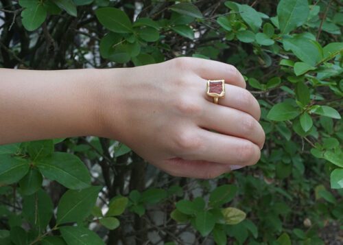 Anillo cuadrado Carnelian