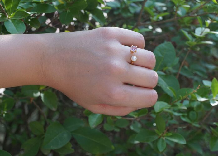 Anillo Lagrima de Cuarzo azul