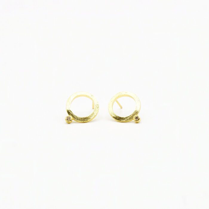 Pendientes Circle – Zircón blanco