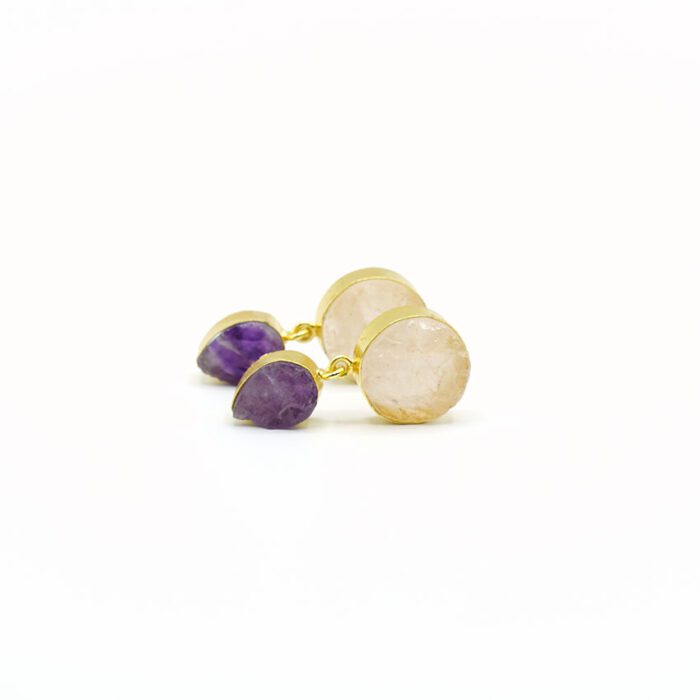 Pendientes Tilak morado y rosa